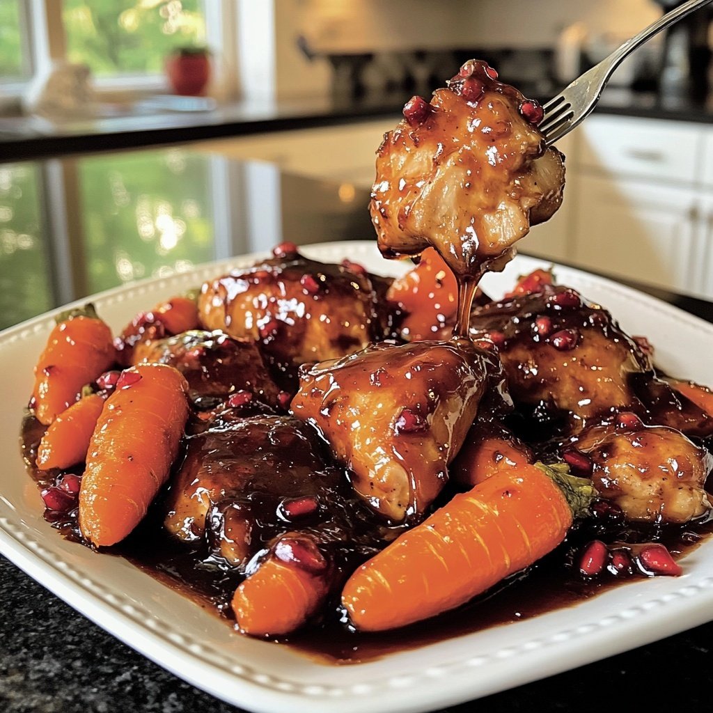 Pomegranate Molasses-Glazed Chicken and Carrots