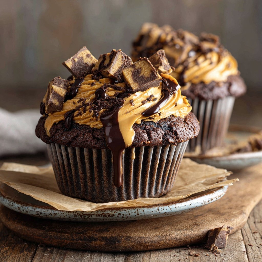 Peanut Butter Chocolate Cupcake