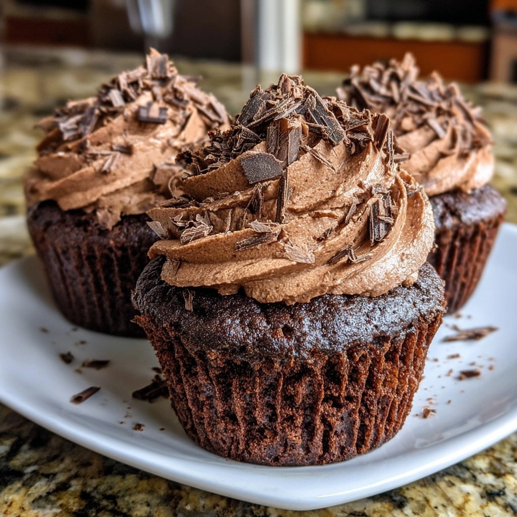 Chocolate Fluff Frosted Cupcakes