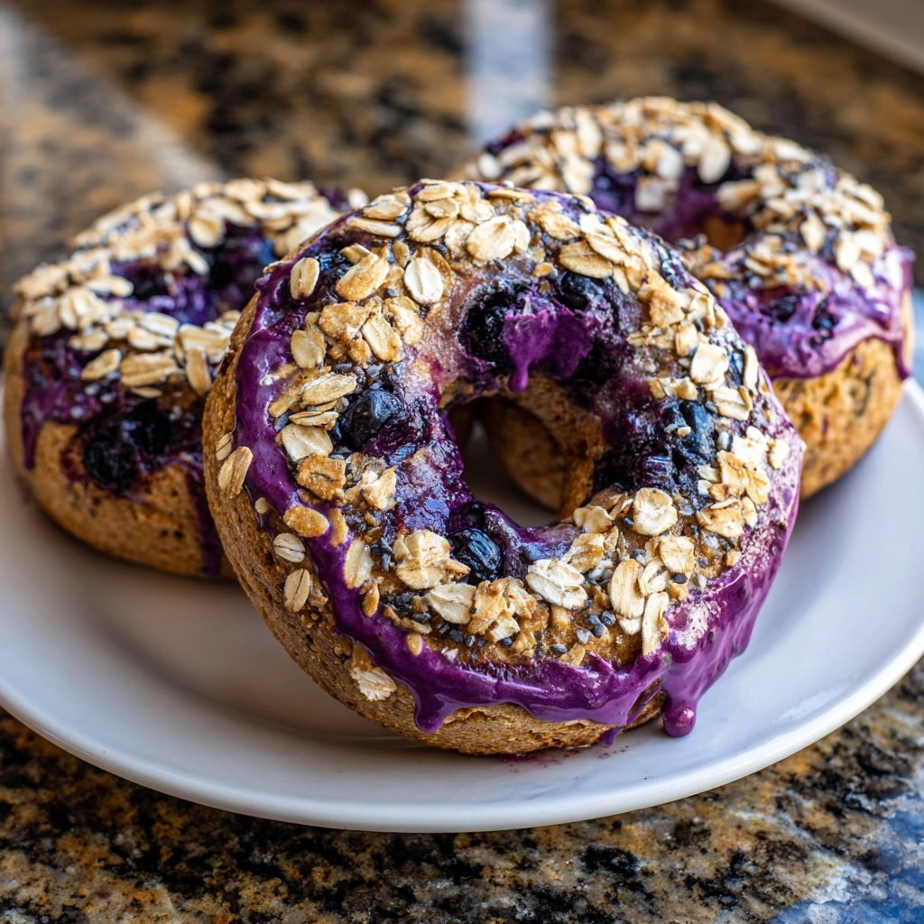 Protein Bagels with Blueberry Swirl