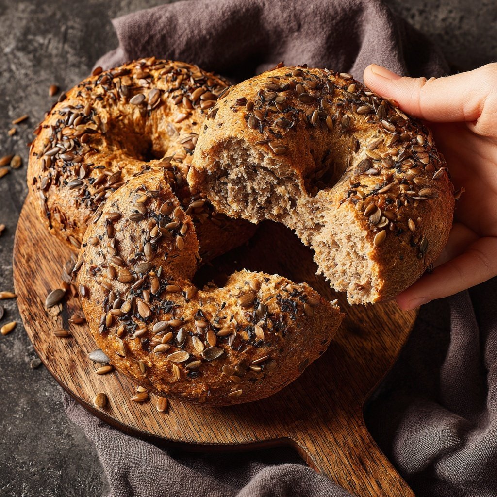 Protein Bagels with Flax Seeds Mix