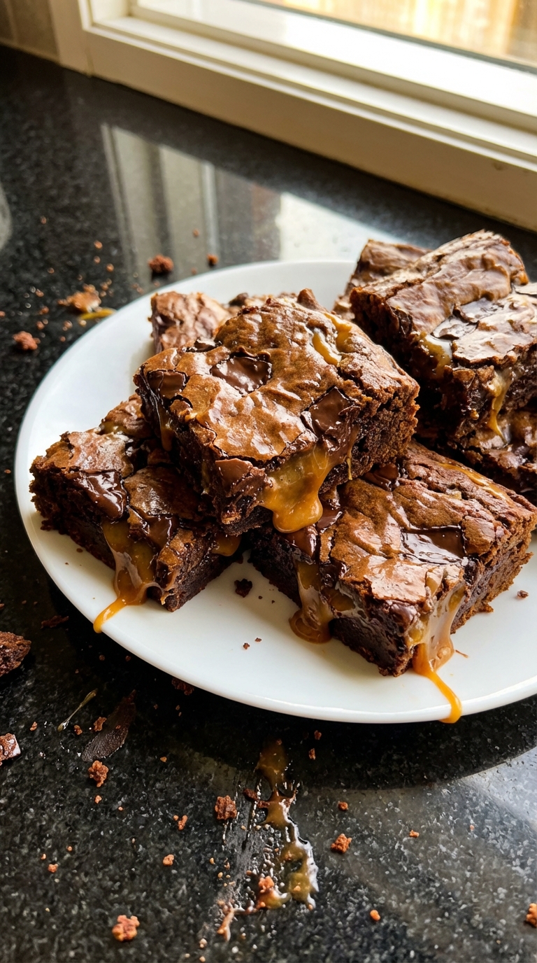 Fudgy Caramel Brownies