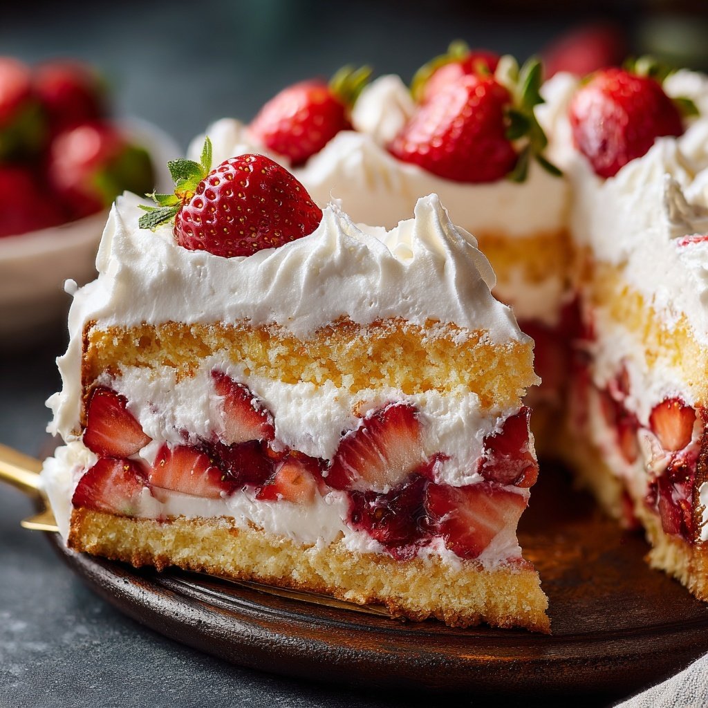 Traditional Strawberry Shortcake Slices
