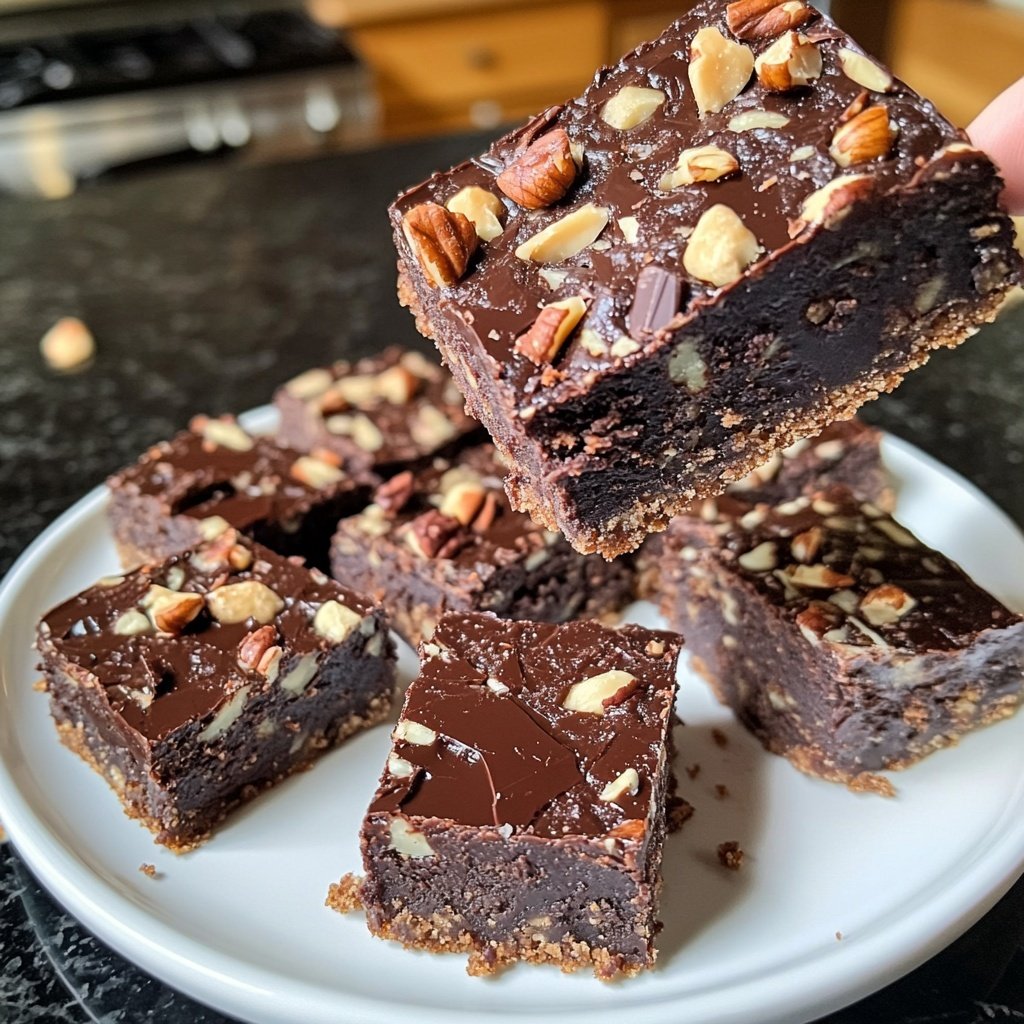 Dark Chocolate Nut Squares
