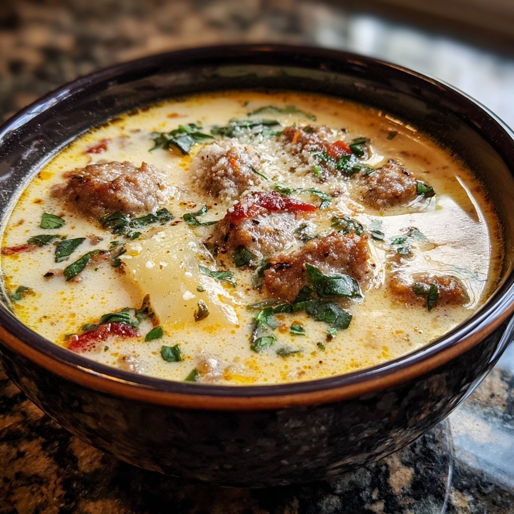 Creamy Parmesan Italian Sausage Soup