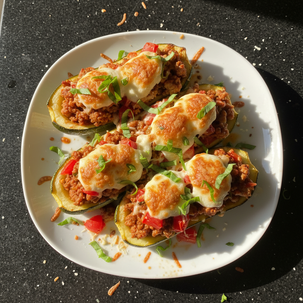 Stuffed Zucchini Boats for Two