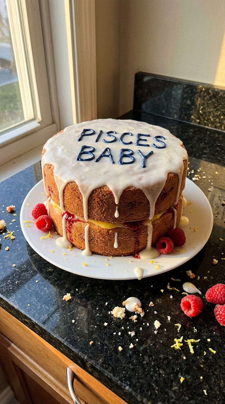 Raspberry Lemon Pisces Cake