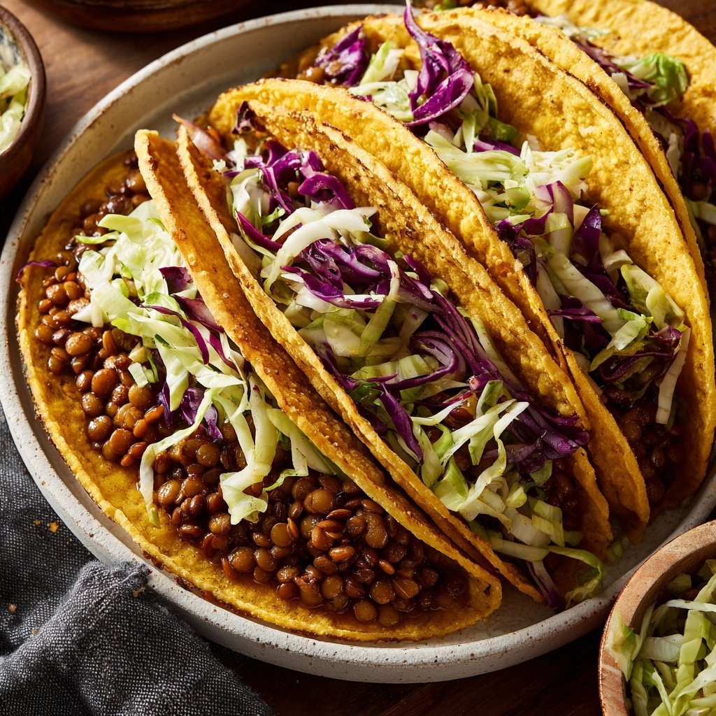 Smoked Paprika Lentil Tacos with Slaw