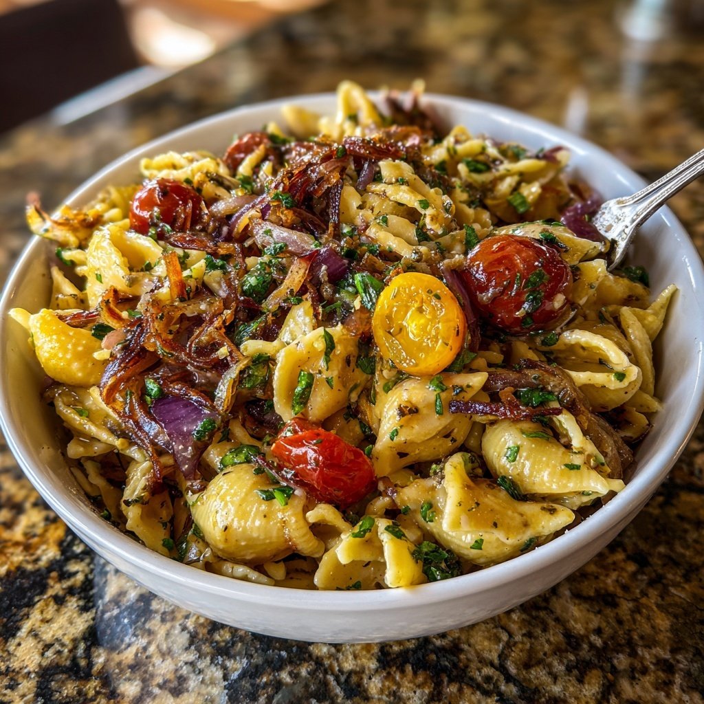 Savory Caramelized Onion Pasta Salad