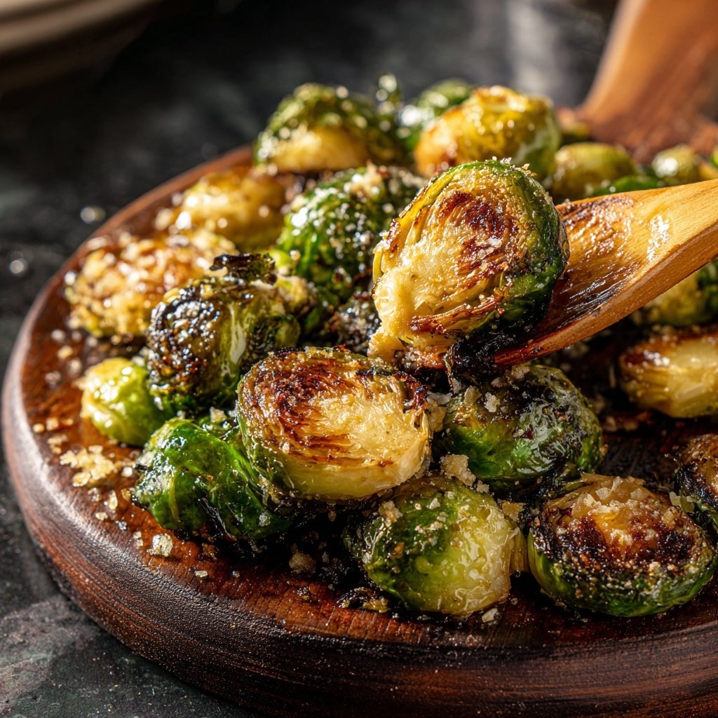 Roasted Garlic Parmesan Brussels Sprouts