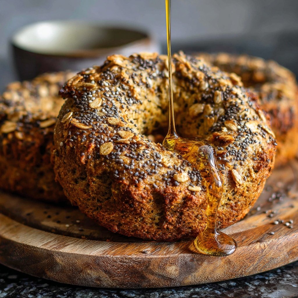Protein Bagels with Honey Oat Topping