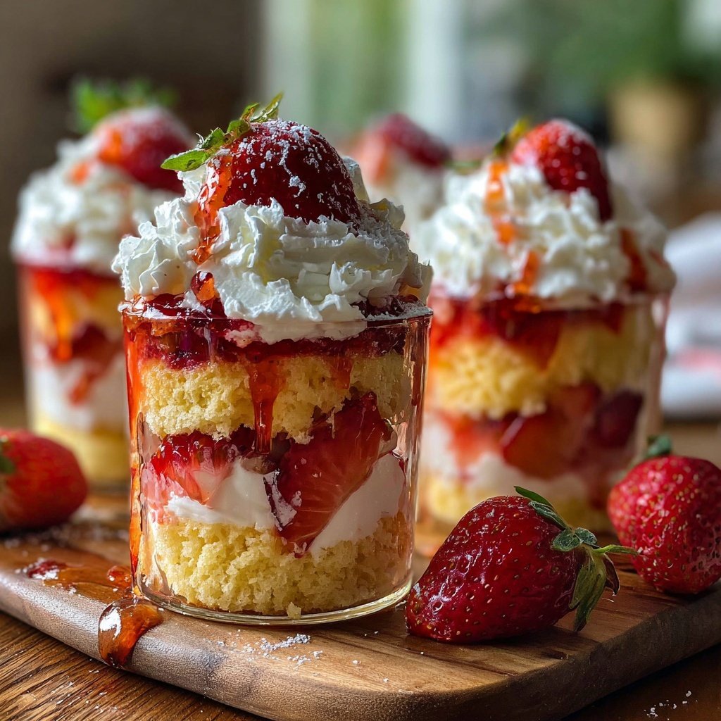 Rainbow Strawberry Shortcake Cups