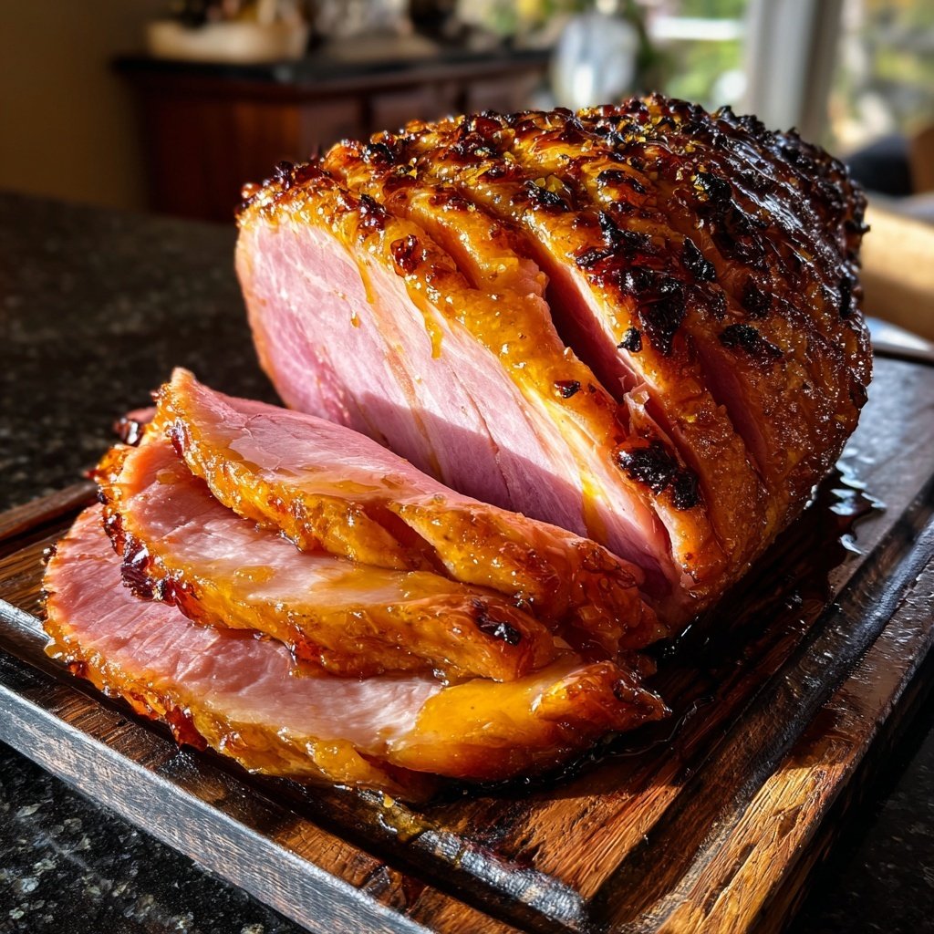 Cherry Bourbon Glazed Ham Sweet