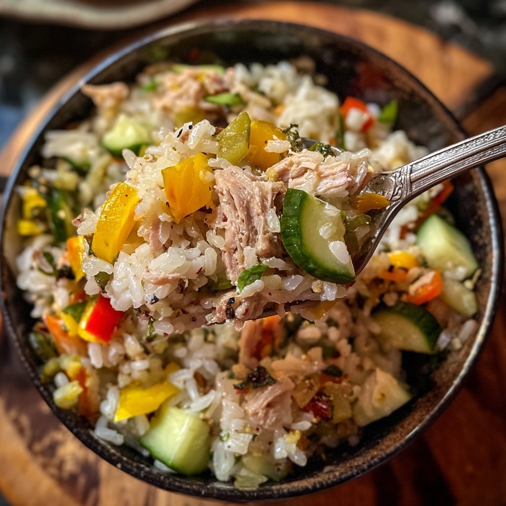 Winter Rice Tuna Salad Veggies