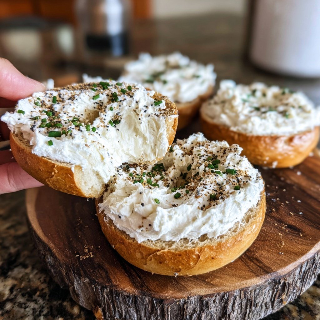 High Protein Bagels with Cream Cheese Spread