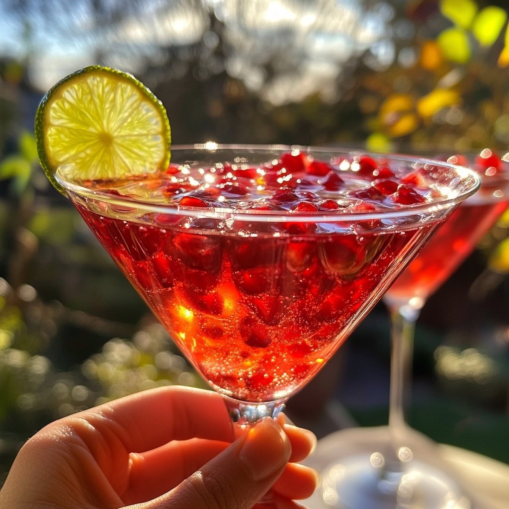 Sparkling Pomegranate Martini Cocktail Recipe