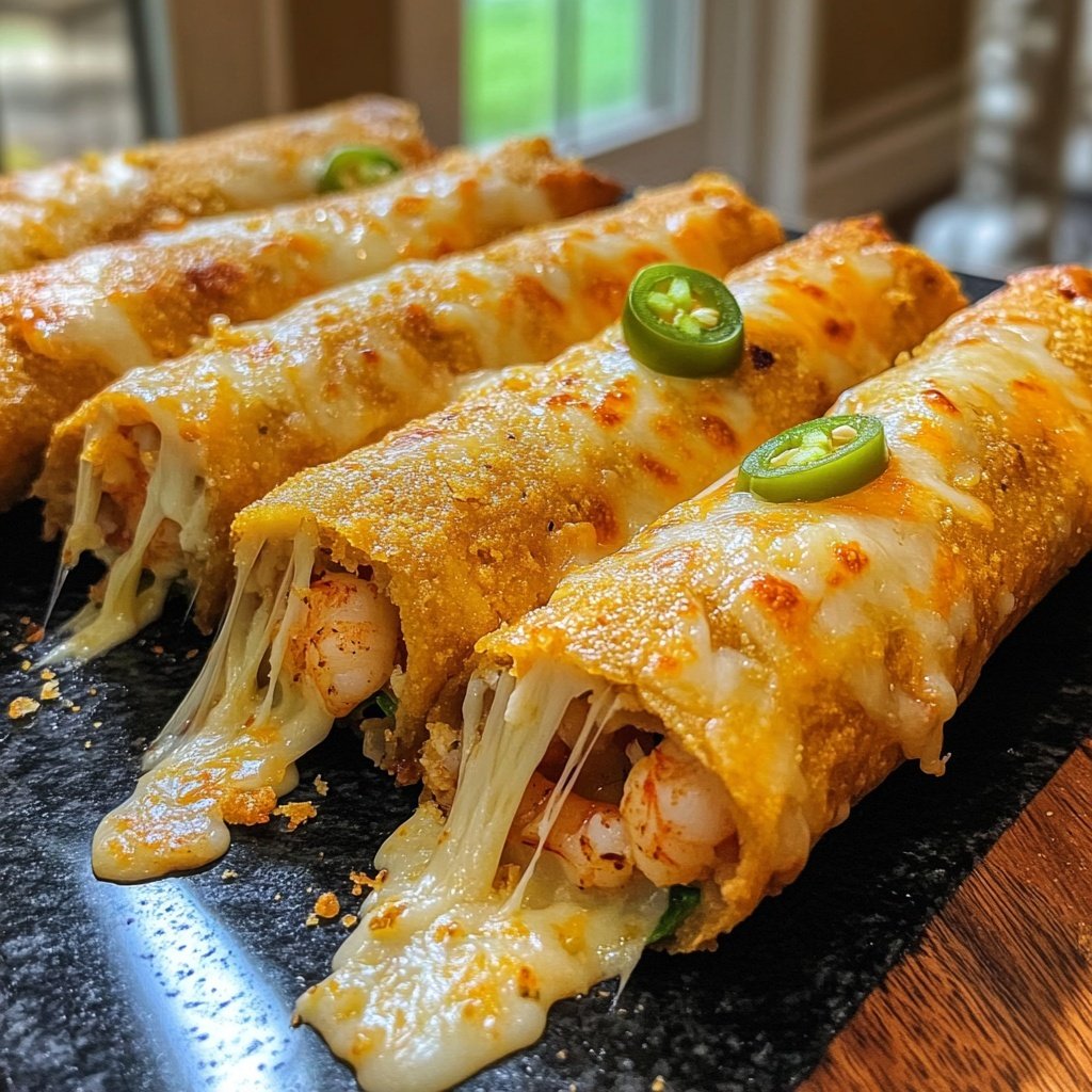 Crispy Crab And Shrimp Queso Taquitos