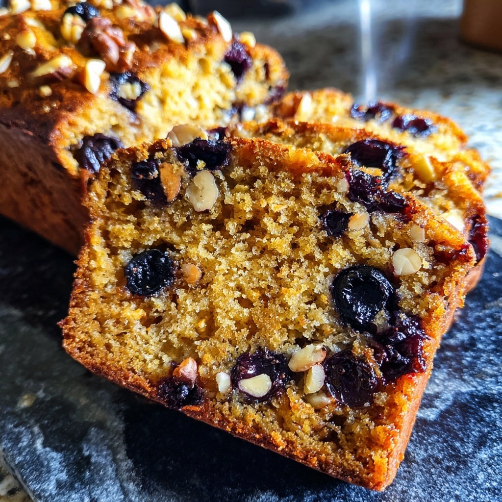 Banana Blueberry Bread with Nuts