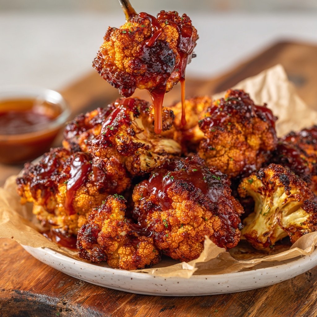 Tangy BBQ Cauliflower Wings