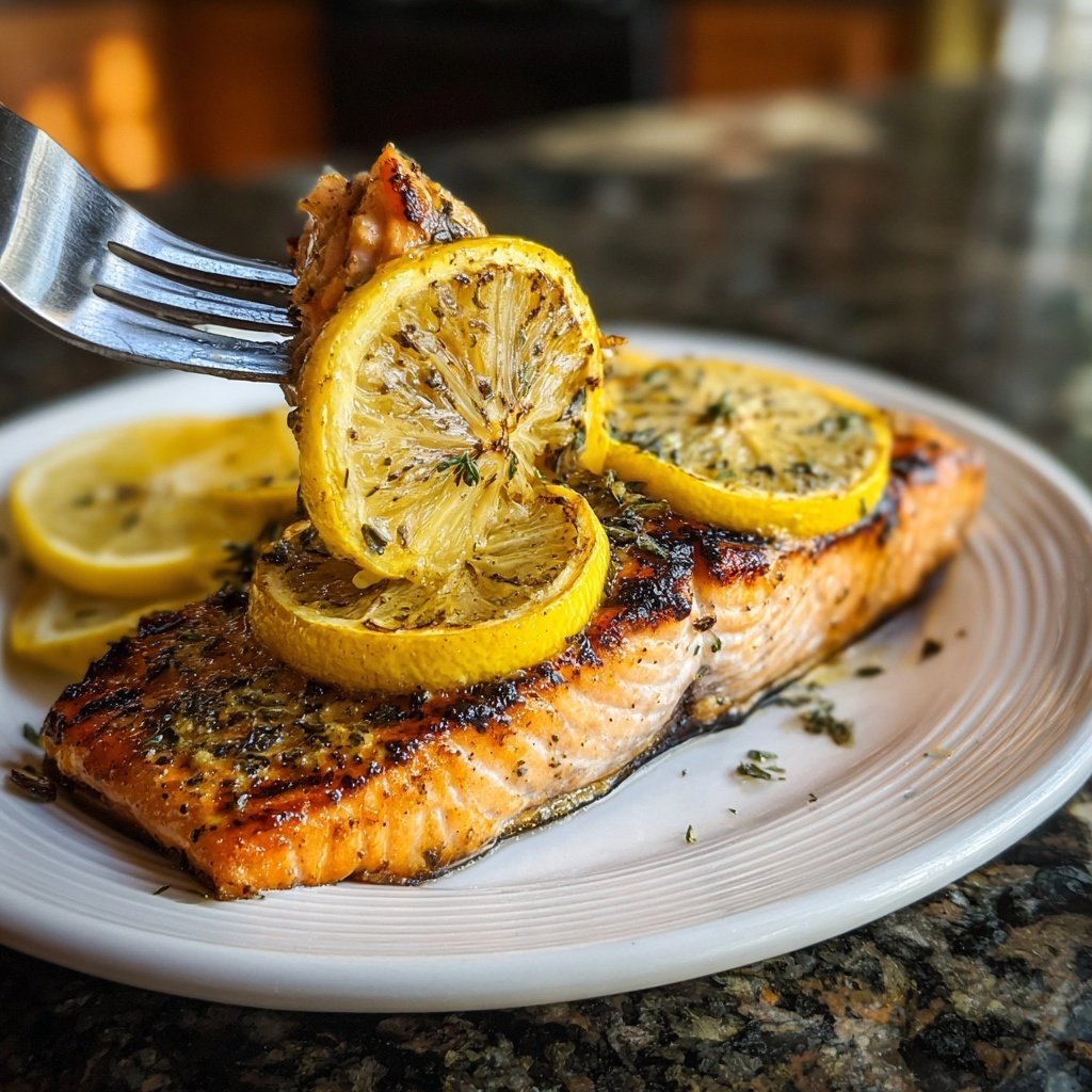 Grilled Lemon Garlic Salmon